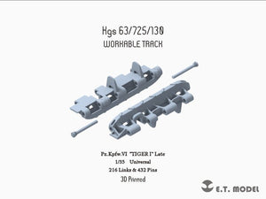 ET Model P35-003 WWII German TIGER I Late Workable Track (3D Printed) 1/35