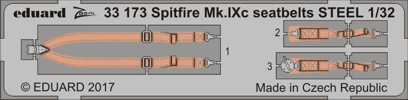 Eduard 33173 Spitfire Mk. IXc seatbelts STEEL REVELL 1/32