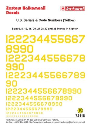 Techmod 72118 - U.S. Serial &amp;amp; Code Numbers 1/72 – immagine 2