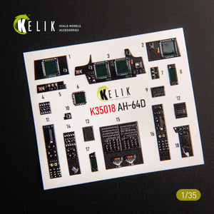 KELIK K35018 AH-64D APACHE INTERIOR 3D DECALS FOR TAKOM KIT 1/35 – zdjęcie 2