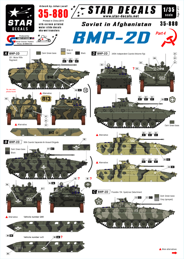 Star Decals 35-880 Soviétiques en Afghanistan partie 4 1/35