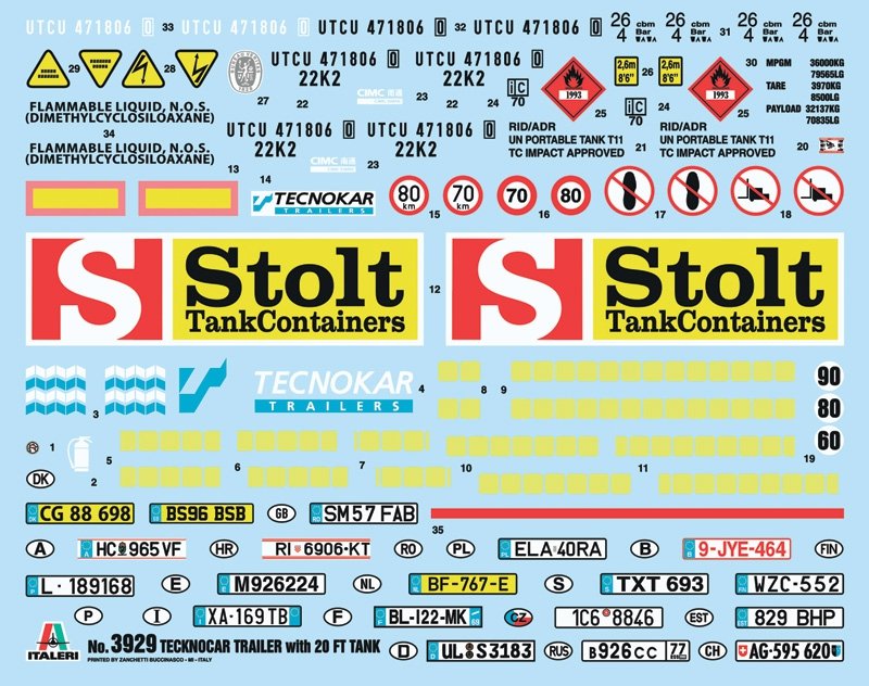 Italeri 3929 TECNOKAR TRAILER WITH 20 TANK 1/24 – imagen 2