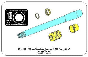 Aber 35L-261 Lufa 150mm z hamulcem do niemieckiego czołgu E-100 z wieżą Krupp 1/35 – zdjęcie 3