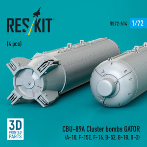 RESKIT RS72-0514 CBU-89A cluster bombs GATOR (4 pcs) (3D Printed) 1/72 – immagine 3