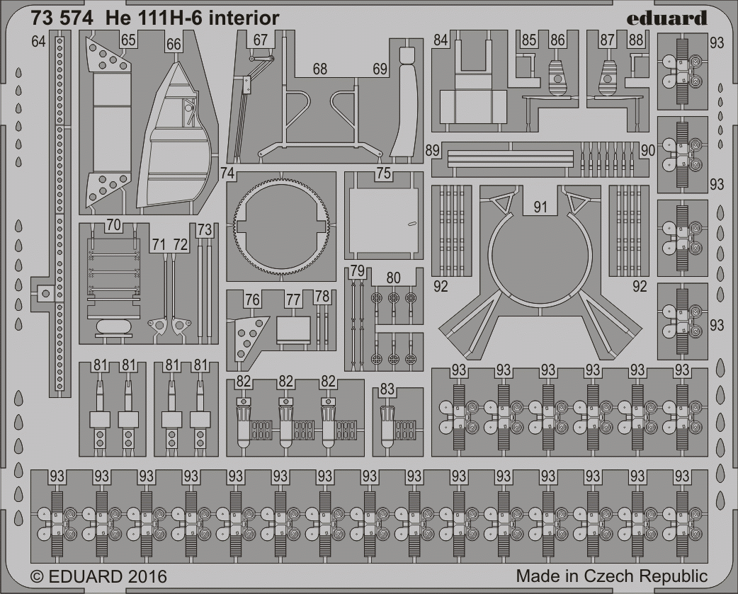 Maquette intérieure Eduard 73574 He 111H-6 AIRFIX 1/72