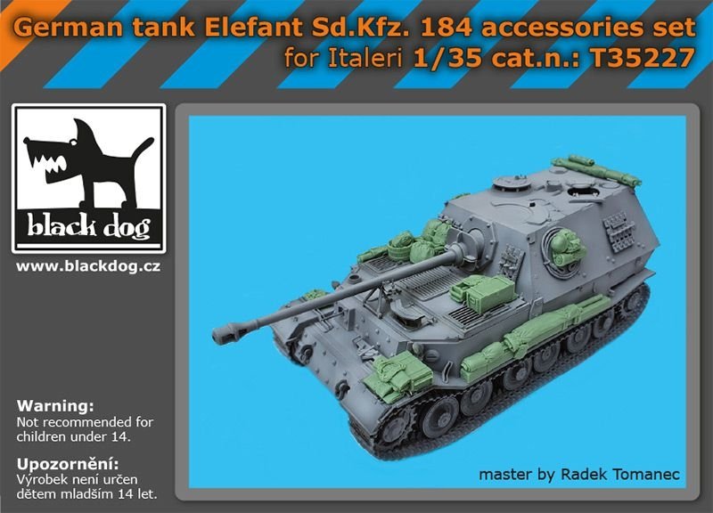 Ensemble d'accessoires Black Dog T35227 pour char allemand Elefant Sd.Kfz 184, échelle 1/35