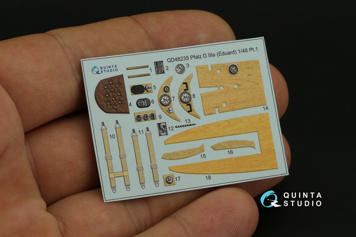 Quinta Studio QD48235 Pfalz D.IIIa 3D-Printed &amp;amp; coloured Interior on decal paper (Eduard) 1/48 – immagine 4