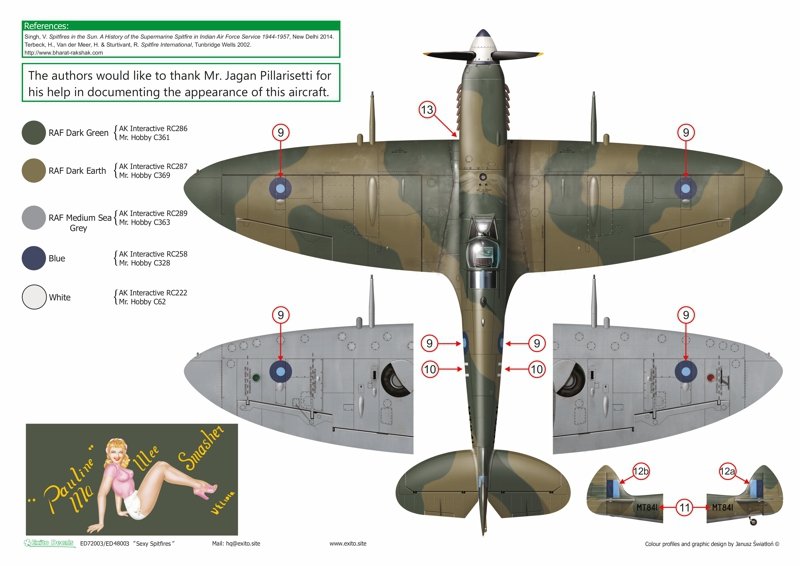 Exito ED72003 DECALS Sexy Spitfires - Supermarine Spitfire LF Mk Vb - VIII - IXe 1/72 – immagine 7