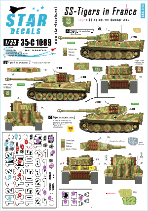Star Decals 35-C1089 SS-Tigers in France # 1 1/35