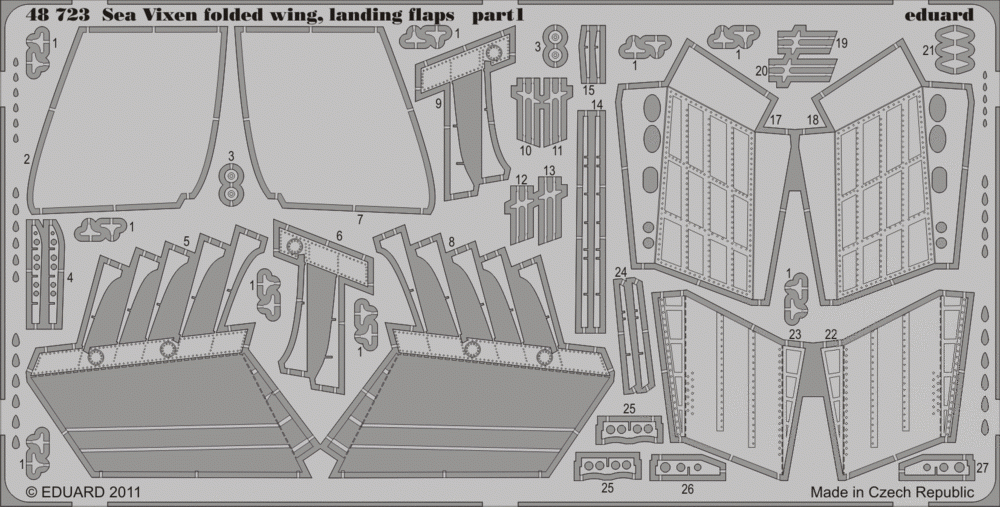 Eduard 48723 Sea Vixen folded wings, landing flaps 1/48 Airfix – immagine 2