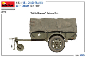 MiniArt 35443 G-518 US 1t CARGO TRAILER WITH CANVAS BEN HUR 1/35 – immagine 5