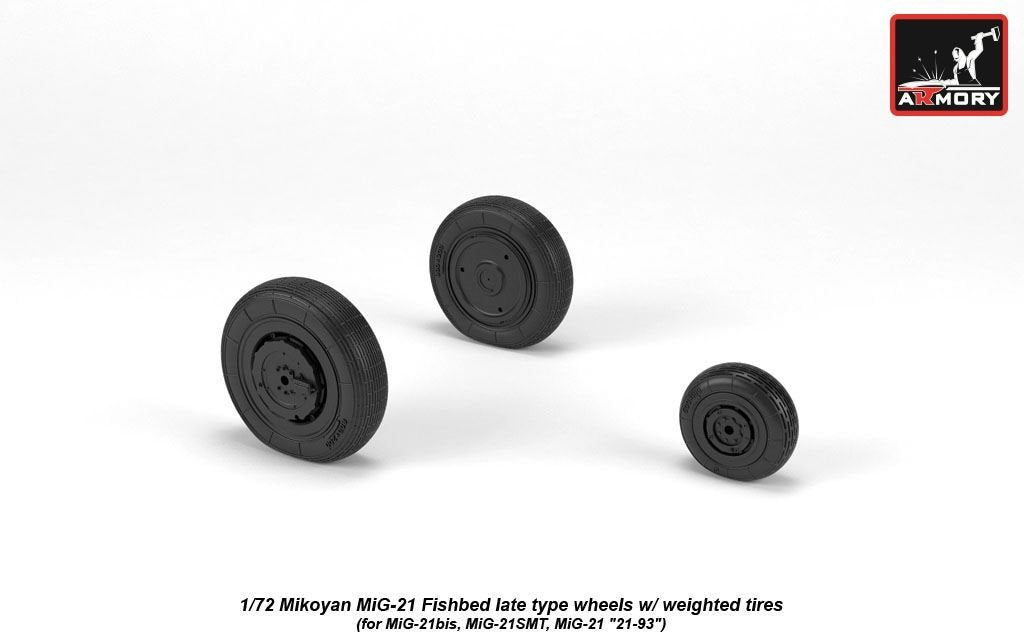 Armory Models AW72050 Mikoyan MiG-21 Fishbed wheels w/ weighted tires, late 1/72 – image 2