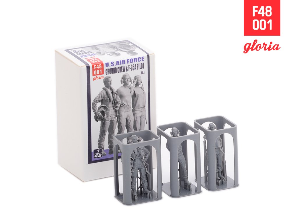 Gloria F48001 Ground Crew US Air Force vol.1 3D Printed Figures x 3 1/48 – immagine 3