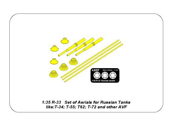Aber R-33 Set of aerials for Russian Tanks like: T-34; T-55; T62; T-72 and other AVF 1/35 – imagen 9