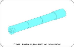 Aber 72L-40 Lufa 152,4 mm M-10S do czołgu KW-II / Russian 152,4 mm M-10S tank barrel for KV-II 1/72 – immagine 7