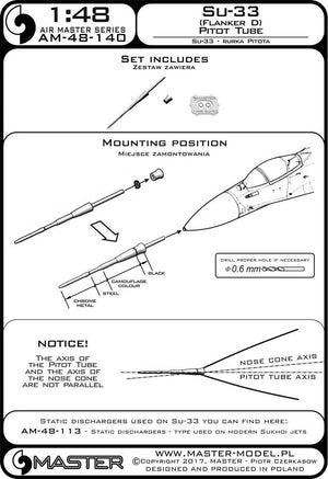 Master AM-48-140 Su-33 (Flanker D) Pitot tube 1/48 – Bild 4