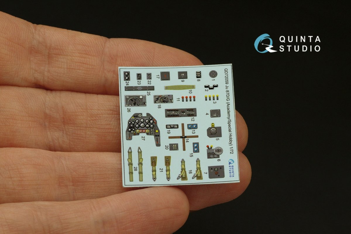Quinta Studio QD72059 Ju 87 D/G 3D-Printed &amp;amp; coloured Interior on decal paper (Academy/Special Hobby) 1/72 – immagine 9