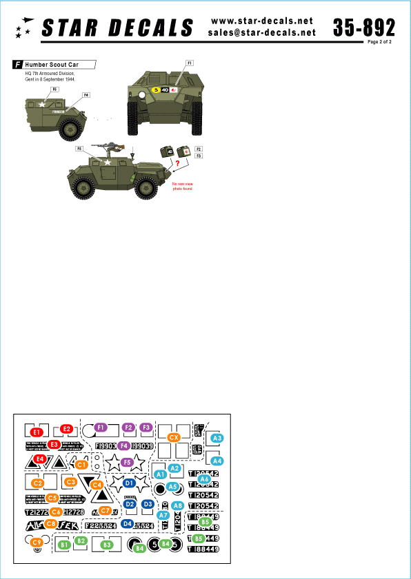 Star Decals 35-892 Desert Rats in NW Europe 1/35 – immagine 2