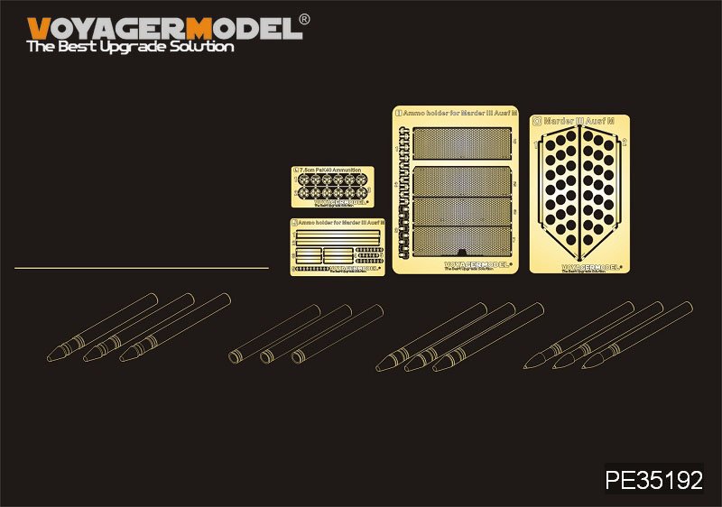 Voyager modèle PE35192 WWII allemand Marder III Ausf.M plancher et rangement de munitions (pour DRAGON) 1/35