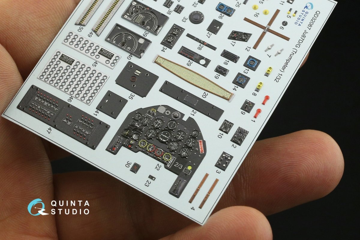 Quinta Studio QD32087 Ju87 D/G 3D-Printed &amp;amp; coloured Interior on decal paper (Trumpeter) 1/32 – immagine 11