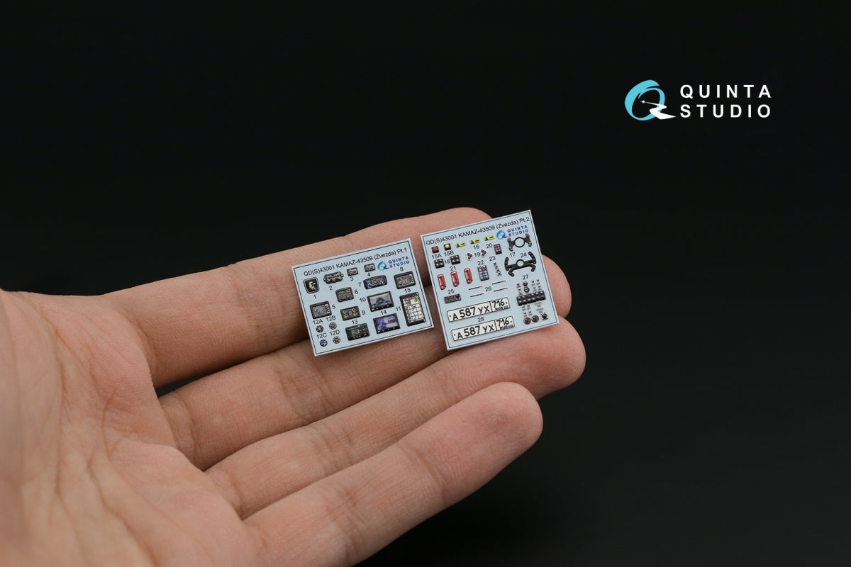Quinta Studio QDS-43001 KAMAZ-43509 3D-Printed coloured Interior on decal paper (Zvezda) (Small version) 1/43 – immagine 3