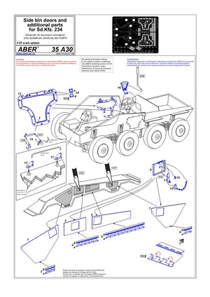 Aber 35A030 Dźwiczki do bocznych schowków do Pumy (Sd.Kfz.234) 1/35 – immagine 4