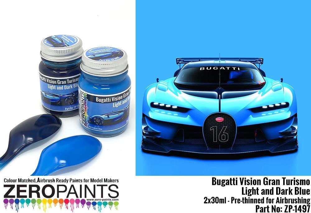 Zero Paints ZP-1497 Bugatti Vision Gran Turismo - Coffret de peinture bleu clair et bleu foncé (2 x 30 ml)