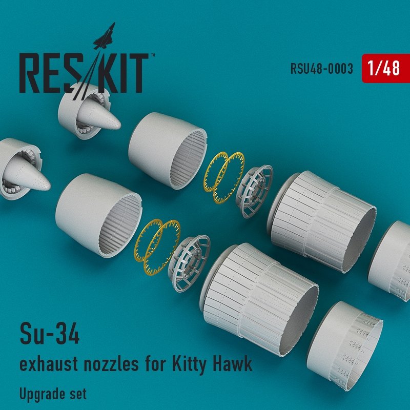 RESKIT RSU48-0003 Buses d'échappement Su-34 pour Kitty Hawk 1/48