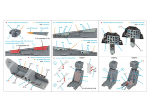 Quinta Studio QD+48603 L-39ZA 3D-Printed &amp; coloured Interior on decal paper ( Trumpeter )( with 3D-printed resin parts ) 1/48