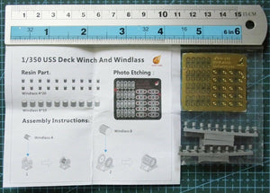 Very Fire USS01 USS deck winch and windlass two types (30 sets) 1/350 – imagen 2