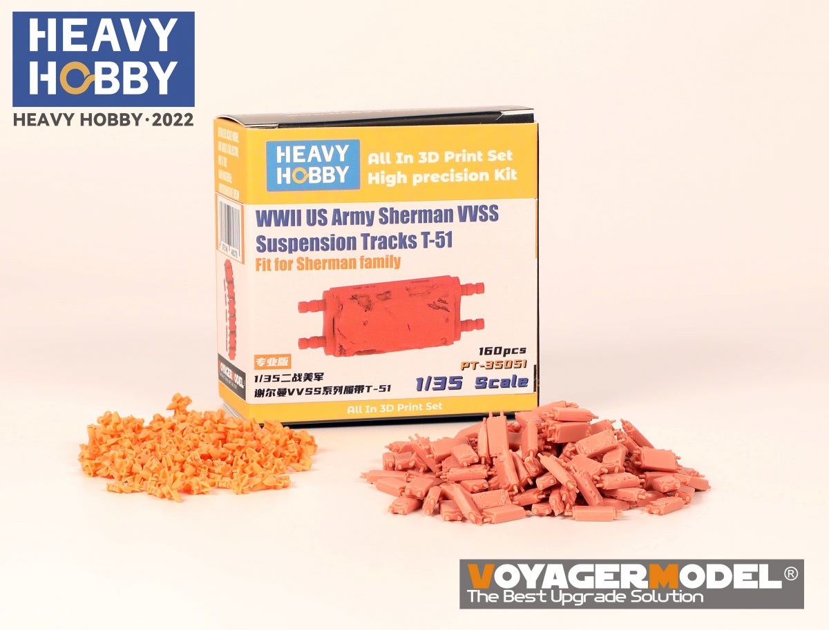 Heavy Hobby PT35051 WWII US Army Sherman VVSS Suspension Tracks T-51 1/35 – imagen 2