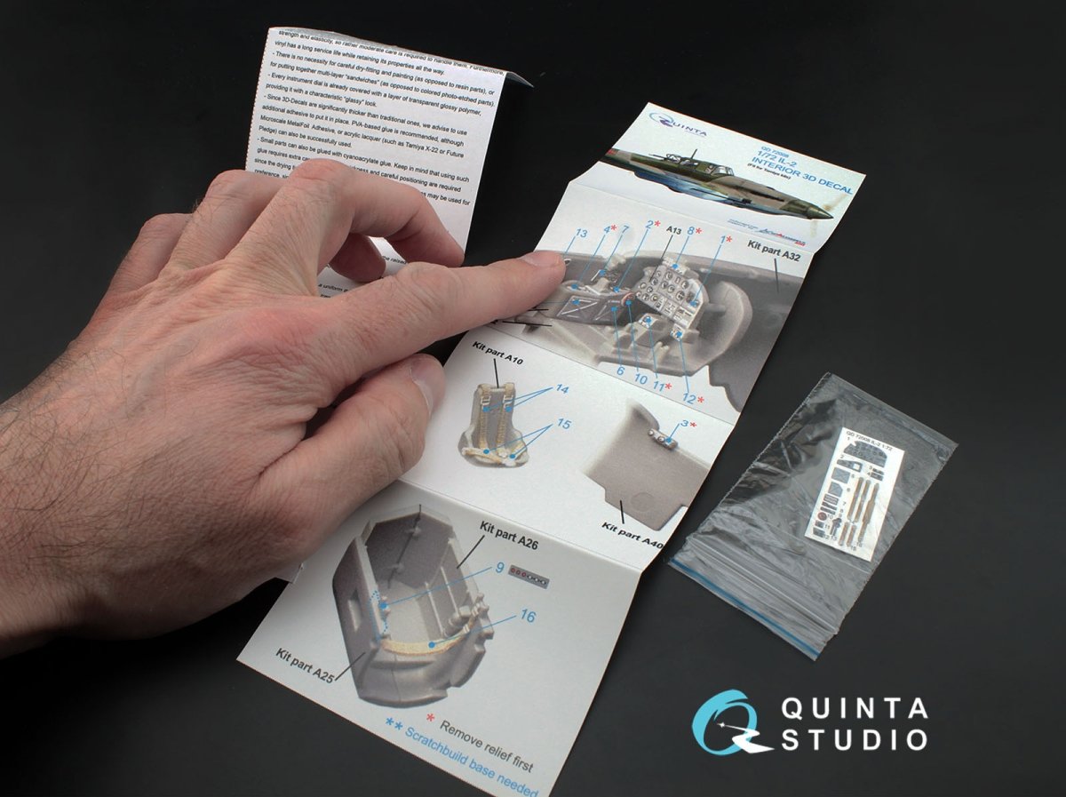 Quinta Studio QD72008 IL-2 Shturmovik 3D-Printed &amp;amp; coloured Interior on decal paper (for Tamiya kit) 1/72 – Bild 3