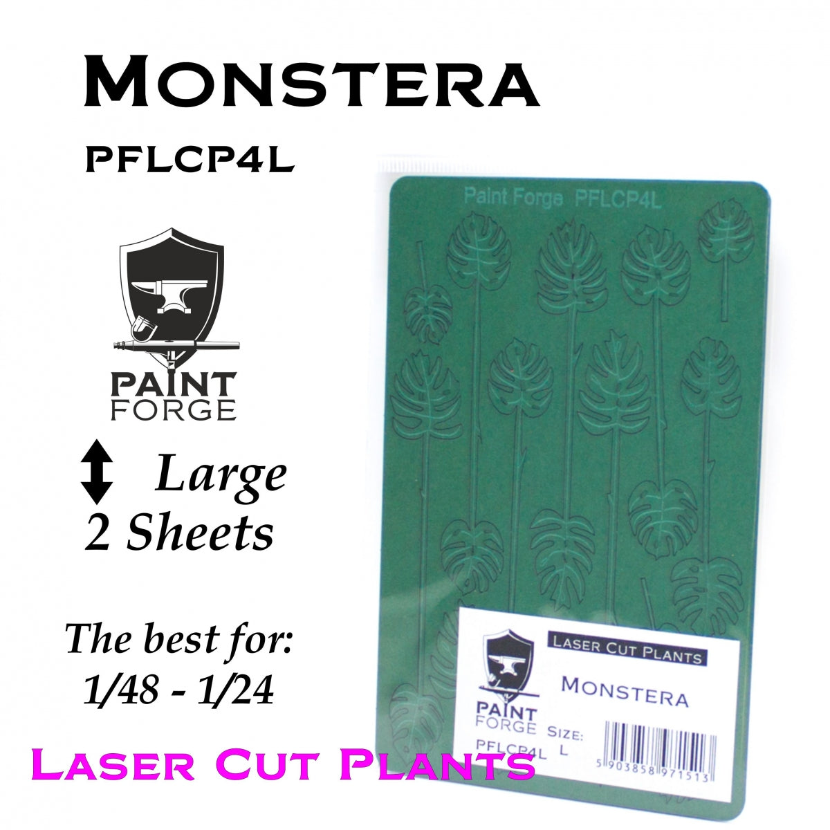 Plantes découpées au laser Paint Forge PFLCP4L MONSTERA 4L