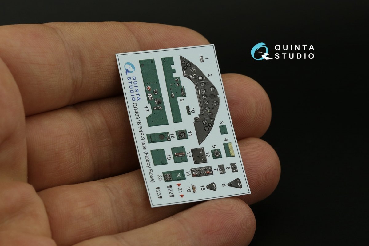 Intérieur imprimé en 3D et coloré sur papier décalcomanie Quinta Studio QD48318 F4F-3 (Hobby Boss) à l&amp;#39;échelle 1/48 – image 4