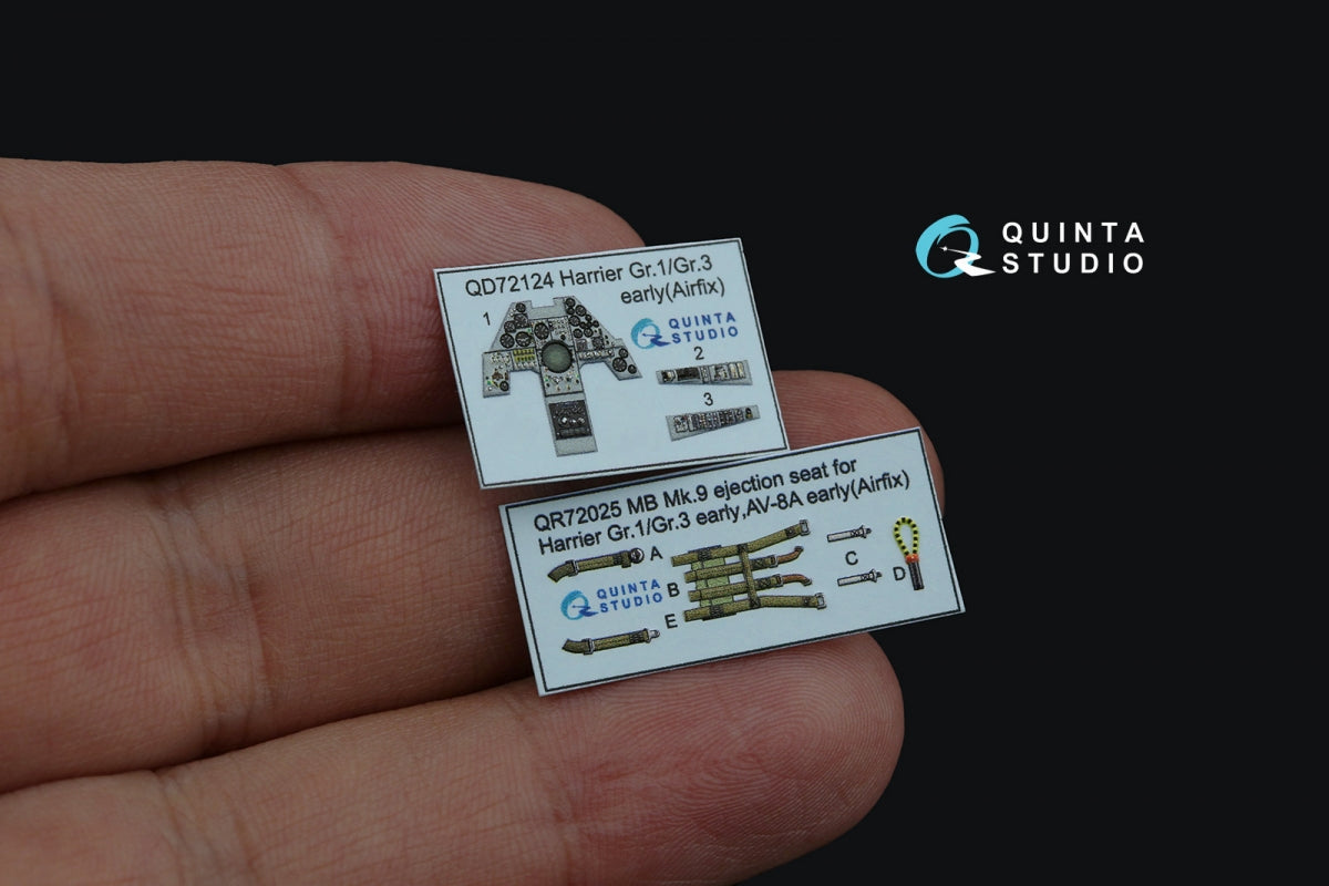Quinta Studio QD72124 Harrier Gr.1 / Gr.3 early 3D-Printed coloured Interior on decal paper (Airfix) 1/72 – immagine 3
