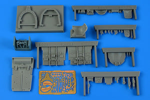 Aires 4922 Macchi MC.202 cockpit set - early v. Hasegawa 1/48