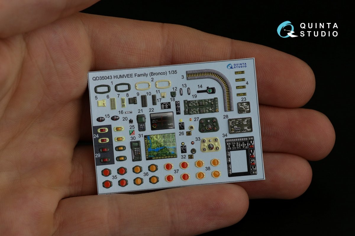 Quinta Studio QD35043 HUMVEE Family 3D-Printed &amp;amp; coloured Interior on decal paper ( Bronco ) 1/35 – Bild 10