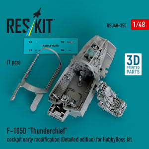 RESKIT RSU48-0350 F-105D &amp;quot;Thunderchief&amp;quot; cockpit early modification (Detailed edition) for HobbyBoss kit (3D Printed) 1/48 – Bild 2