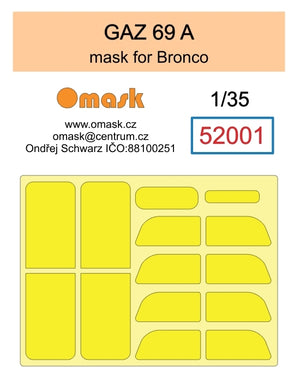 Omask 52001 GAZ 69 A mask (for Bronco) 1/35