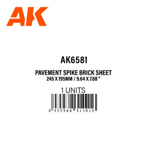 AK Interactive AK6581 PAVEMENT SPIKE BRICK SHEET 245 X 195MM / 9.64 X 7.68 “ TEXTURED STYRENE SHEET – 1 UNIT – imagen 3
