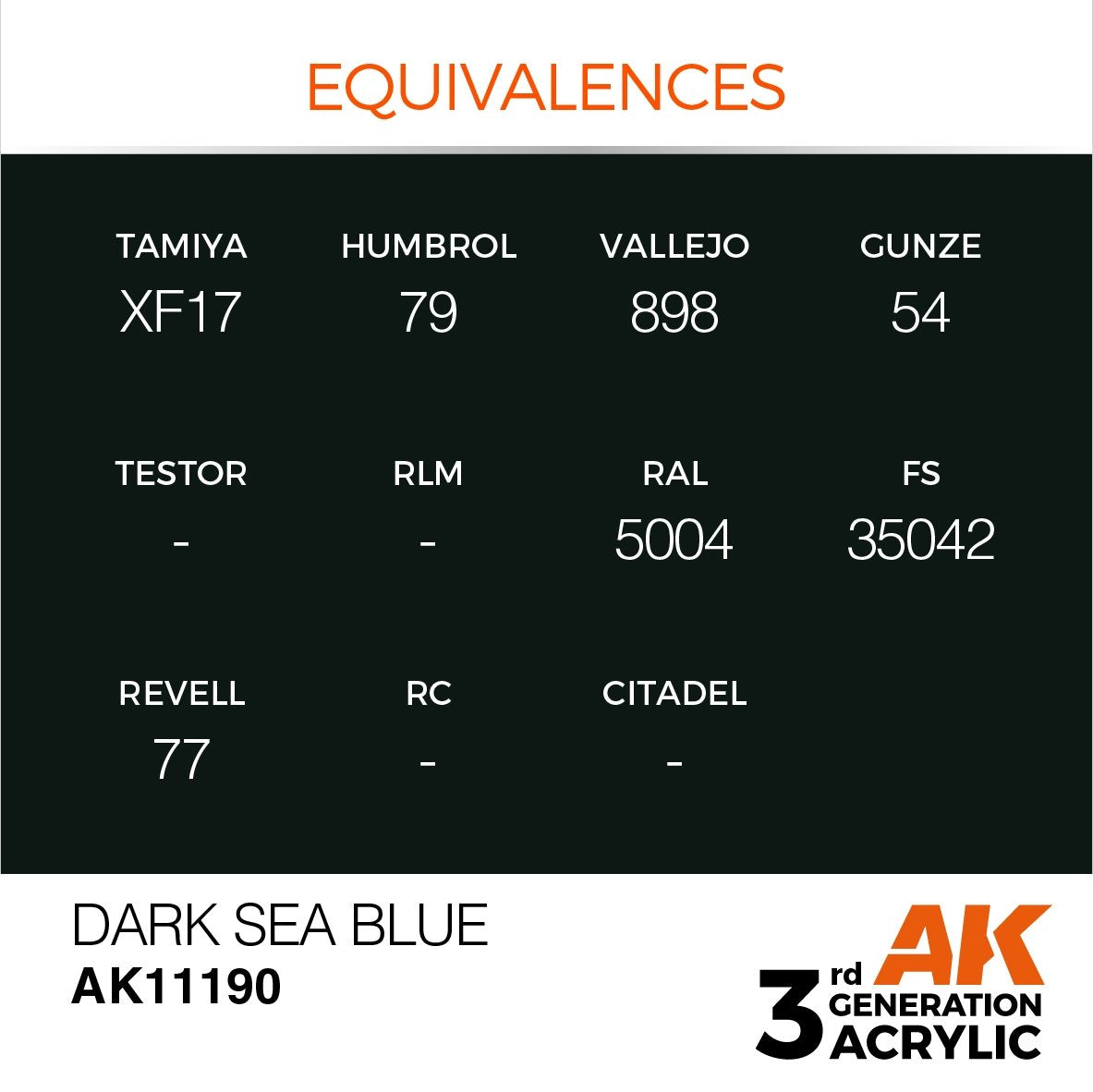 AK Interactive AK11190 DARK SEA BLUE – STANDARD 17ml – immagine 3