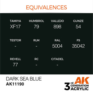 AK Interactive AK11190 DARK SEA BLUE – STANDARD 17ml – immagine 3