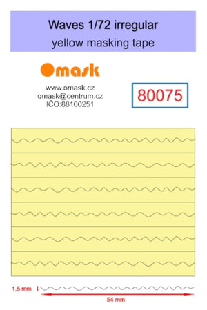Omask 80075 irregular waves 1.5x54mm (yellow masking tape) 1/72
