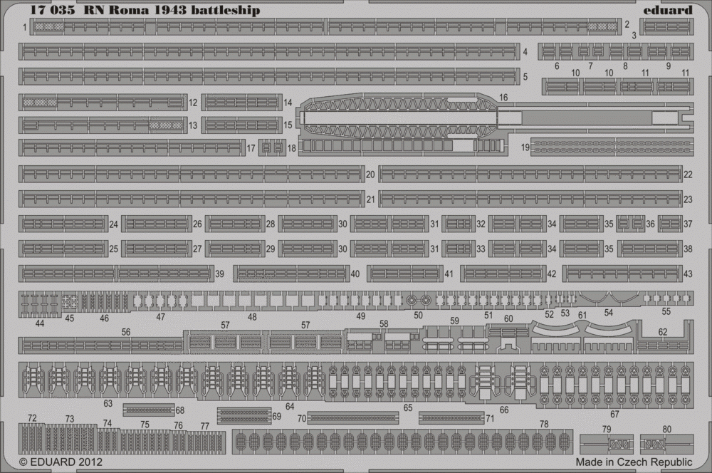 Eduard 17035 RN Roma 1943 battleship TRUMPETER 1/700