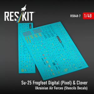 RESKIT RSB48-0007 Su-25 Frogfoot Digital (Pixel) &amp; Clover Ukrainian Air Forces (Stencils Decals)1/48