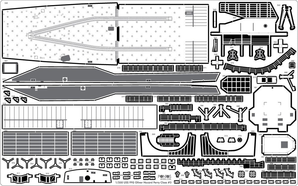 Pontos 38019F1 USS FFG Oliver Hazard Perr Class L.H. Detail Up Set &amp;quot;Advanced&amp;quot; with Kit 1/350 – immagine 7