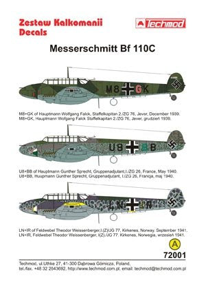 Techmod 72001 - Messerschmitt Bf 110C 1/72 – image 2