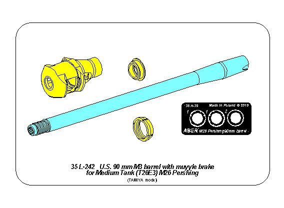 Aber 35L-242 90mm M3 lufa z hamulcem do T26E3 1/35 – immagine 15