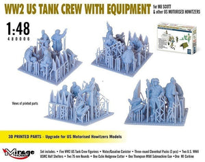 Mirage Hobby 480006 WW2 US Tank Crew With Equipment For M8 Scott And Other US Motorised Howitzers 1/48 – immagine 5