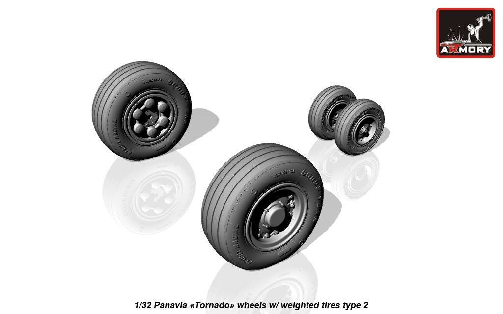 Armory Models AW32501b Panavia Tornado wheels, w/ tyres type “b” (GY) 1/32 – immagine 2